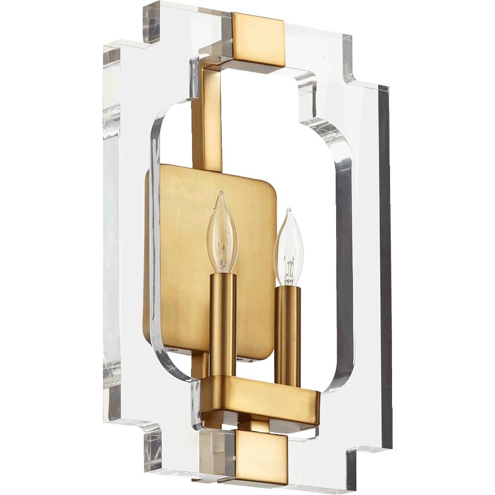 Quorum International 555-2-80 Broadway Modern and Contemporary Wall Sconce in Aged Brass