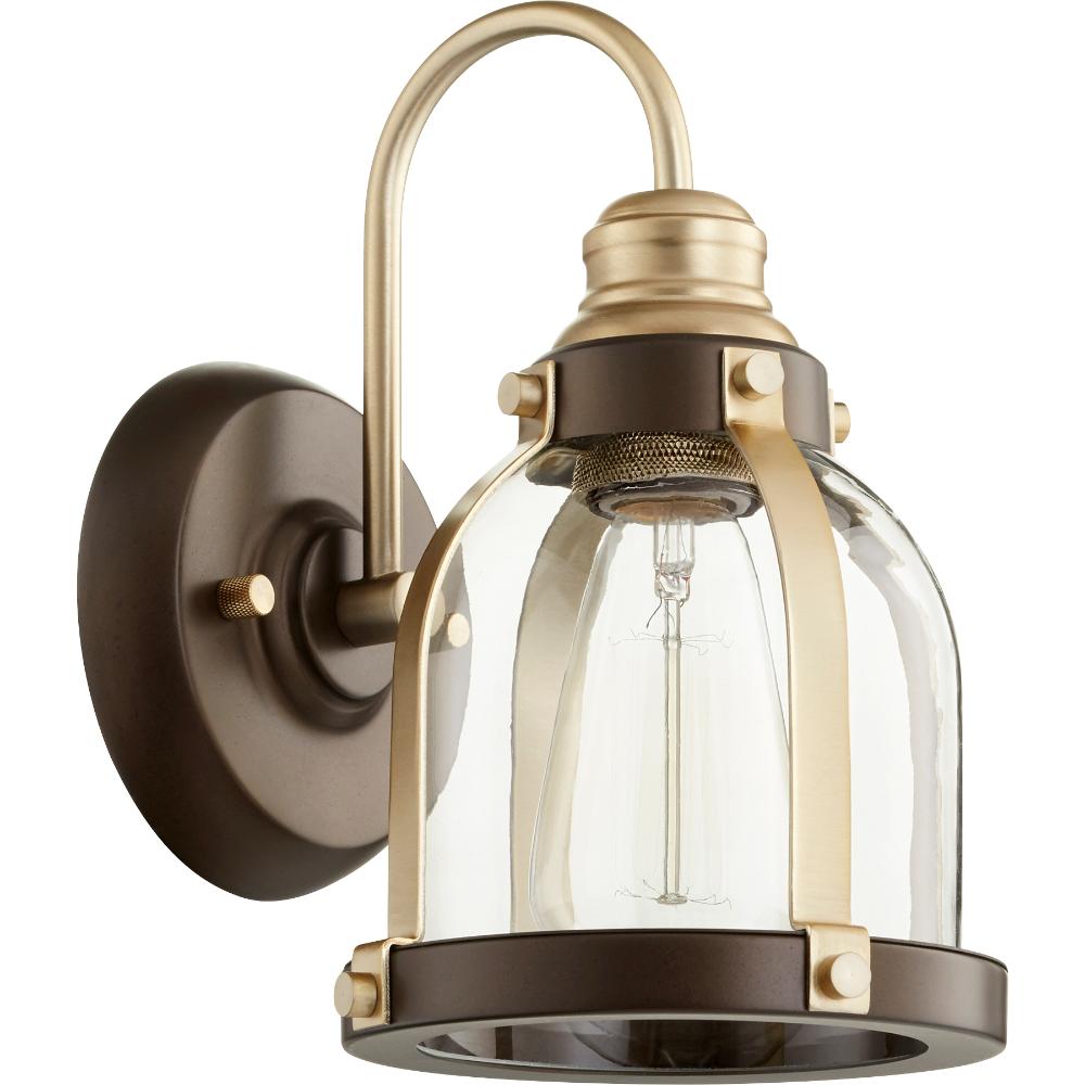 Quorum International 586-1-8086 Transitional Wall Mount in Aged Brass w/ Oiled Bronze