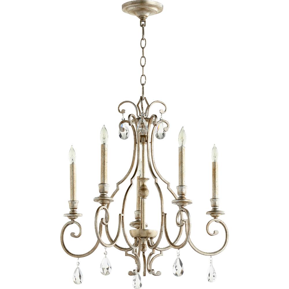 Quorum International 6014-5-60 Ansley Traditional Chandelier in Aged Silver Leaf