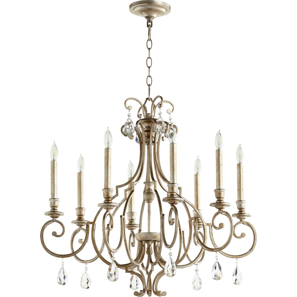 Quorum International 6014-8-60 Ansley Traditional Chandelier in Aged Silver Leaf