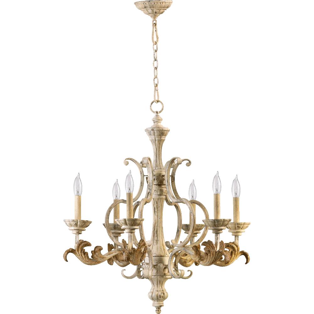 Quorum International 6037-6-70 Florence Traditional Chandelier in Persian White