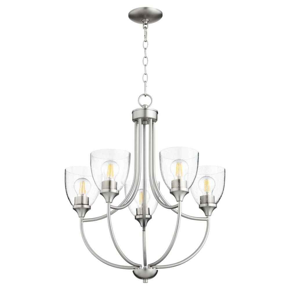 Quorum International 6059-5-265 Enclave Traditional Chandelier in Satin Nickel w/ Clear/Seeded