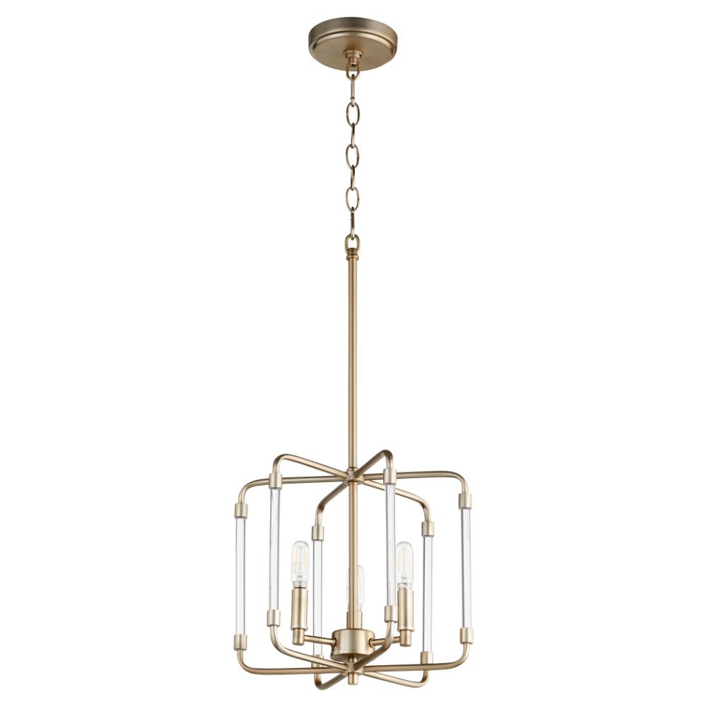 Quorum International 6114-3-80 Optic Modern and Contemporary Pendant in Aged Brass