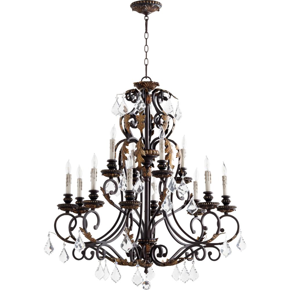 Quorum International 6157-12-44 Rio Salado Traditional Chandelier in Toasted Sienna With Mystic Silver