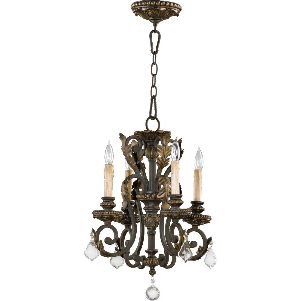 Quorum International 6157-4-44 Rio Salado Traditional Chandelier in Toasted Sienna With Mystic Silver