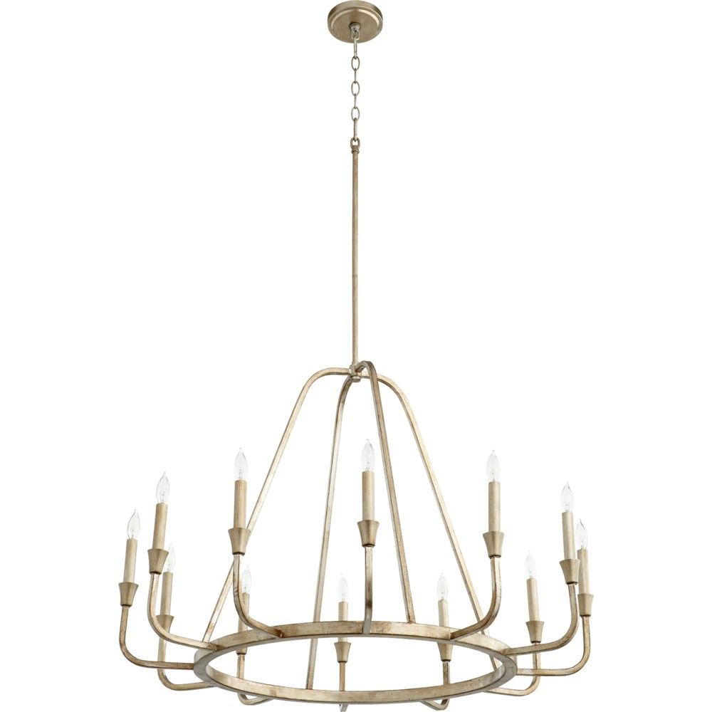 Quorum International 6314-12-60 Marquee Traditional Chandelier in Aged Silver Leaf