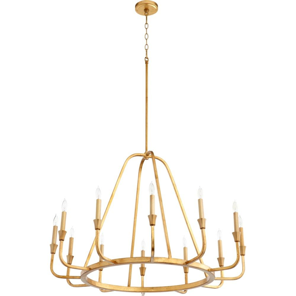 Quorum International 6314-12-74 Marquee Traditional Chandelier in Gold Leaf