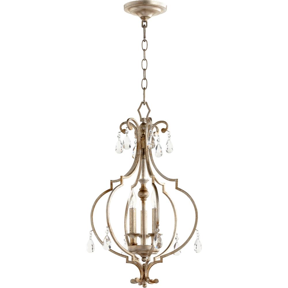 Quorum International 6714-3-60 Ansley Entry Light in Aged Silver Leaf 