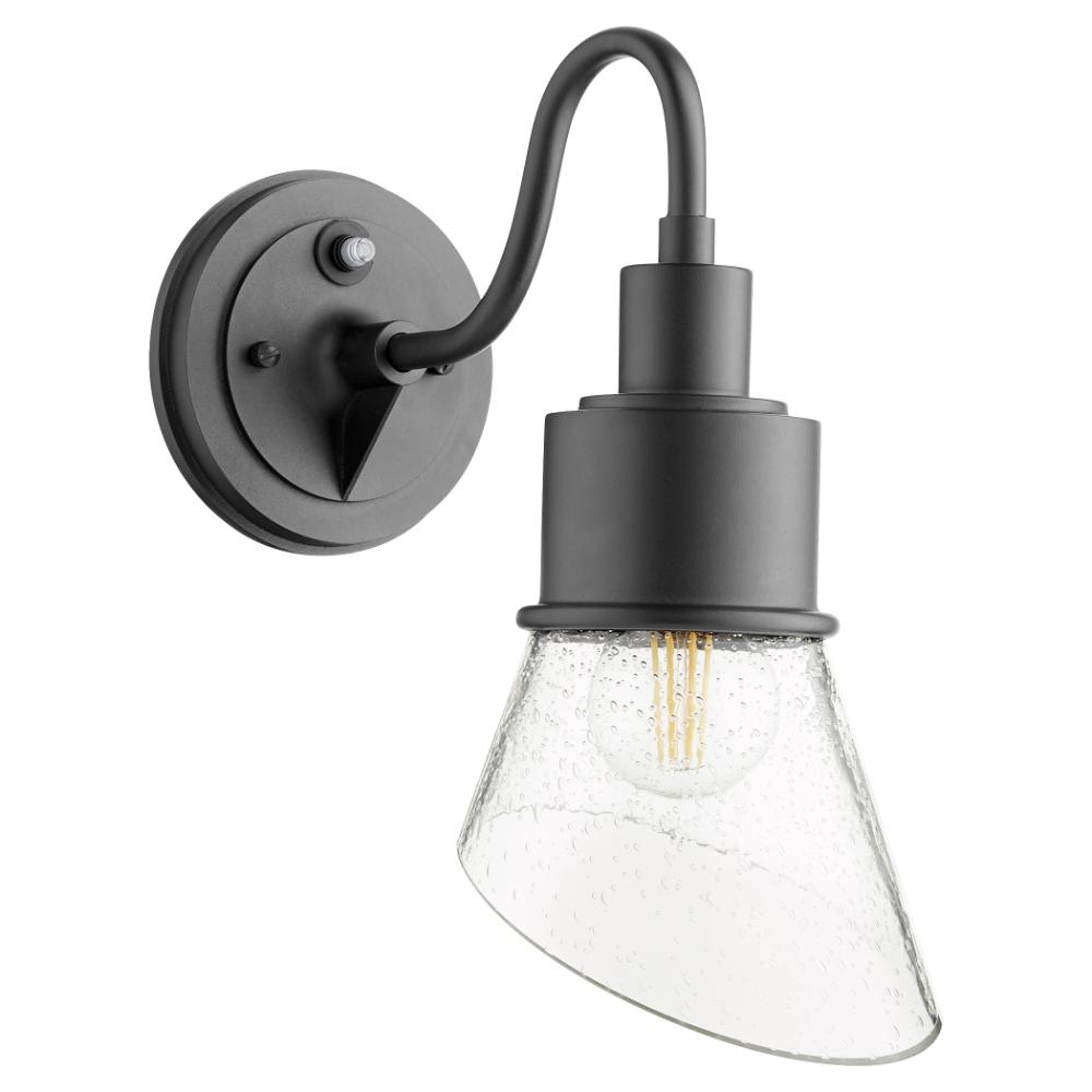 Quorum International 732-69 Torrey Wall Sconce With Glass Small in Noir with Clear Seeded