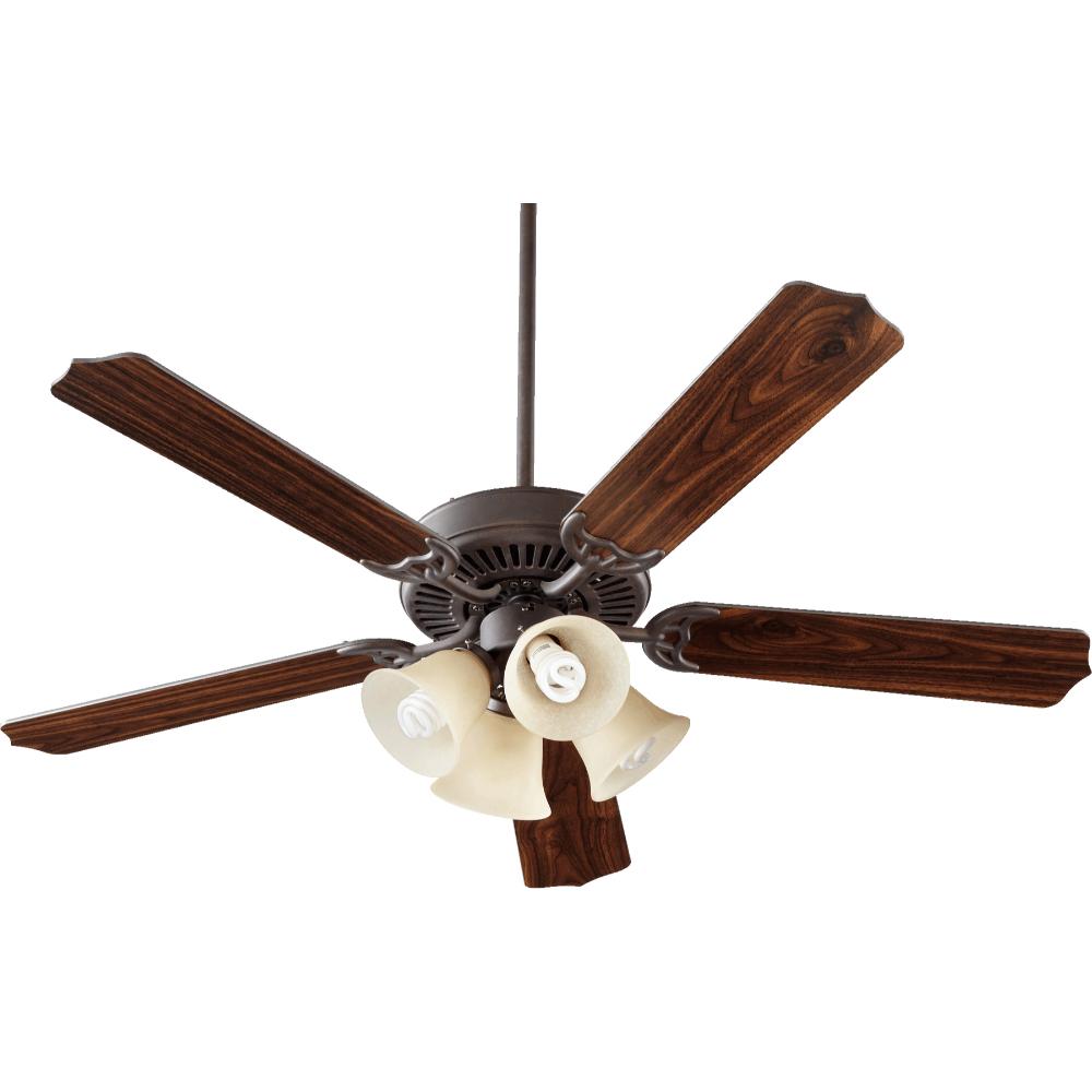 77525 8344 Quorum International 77525 8344 Capri V Traditional Classic 52 5 Blade 4 Light Ceiling Fan Light And Blades Included In Toasted Sienna Goinglighting