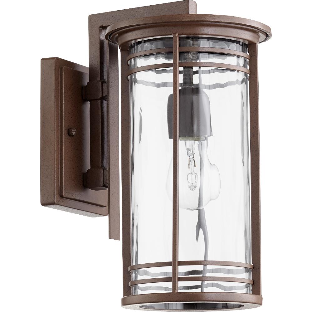 Quorum International 7916-7-186 Larson Outdoor in Oiled Bronze w/ Clear Hammered Glass