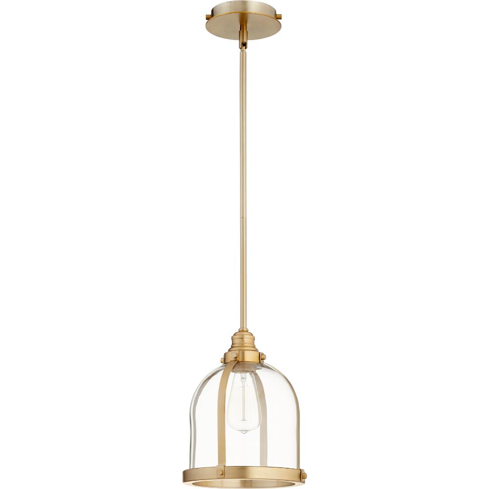 Quorum International 886-80 Banded Transitional Pendant in Aged Brass