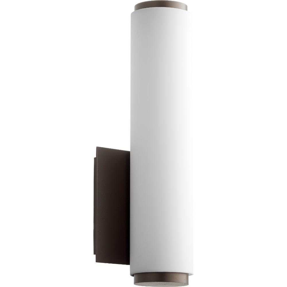 Quorum International 911-86 Modern and Contemporary Wall Mount in Oiled Bronze w/ Matte White Acrylic