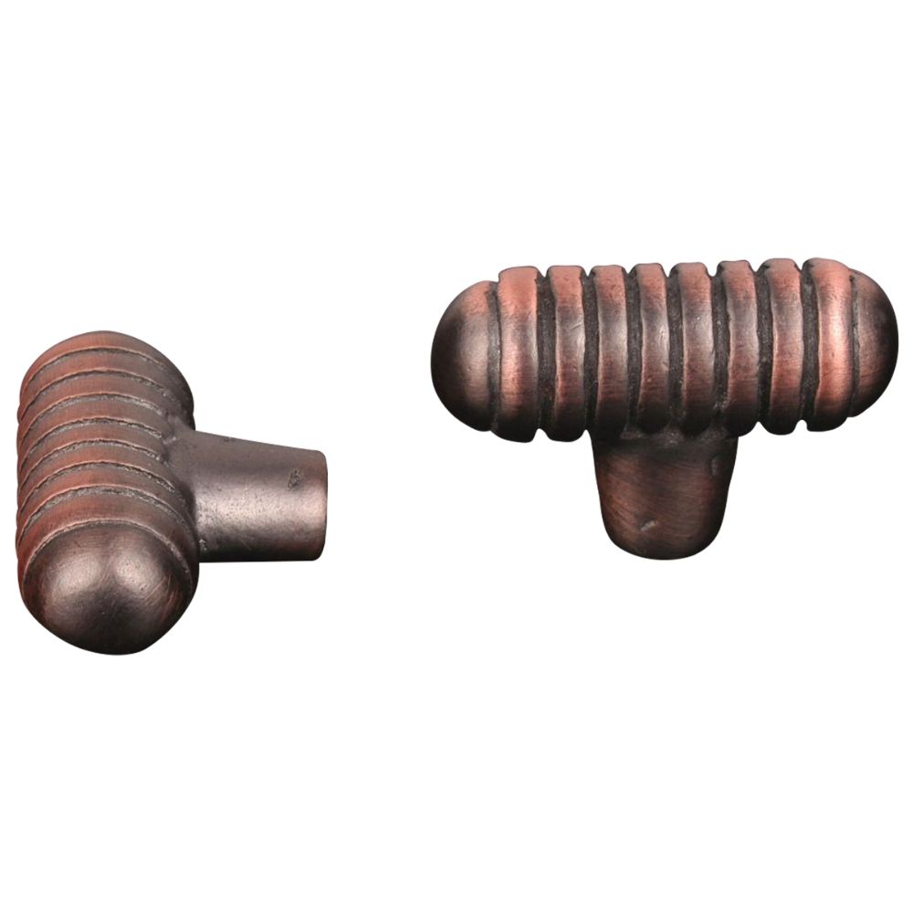 RK International CK 714 DC Lined with Petals Distressed Cabinet Knob in Distressed Copper
