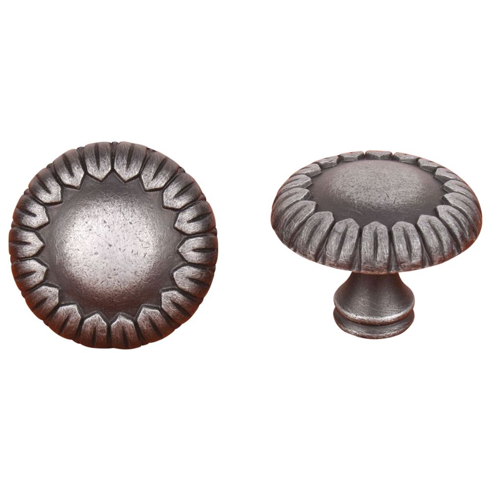RK International CK 758 DN Contemporary Lined with Petals Cabinet Knob in Distressed Nickel