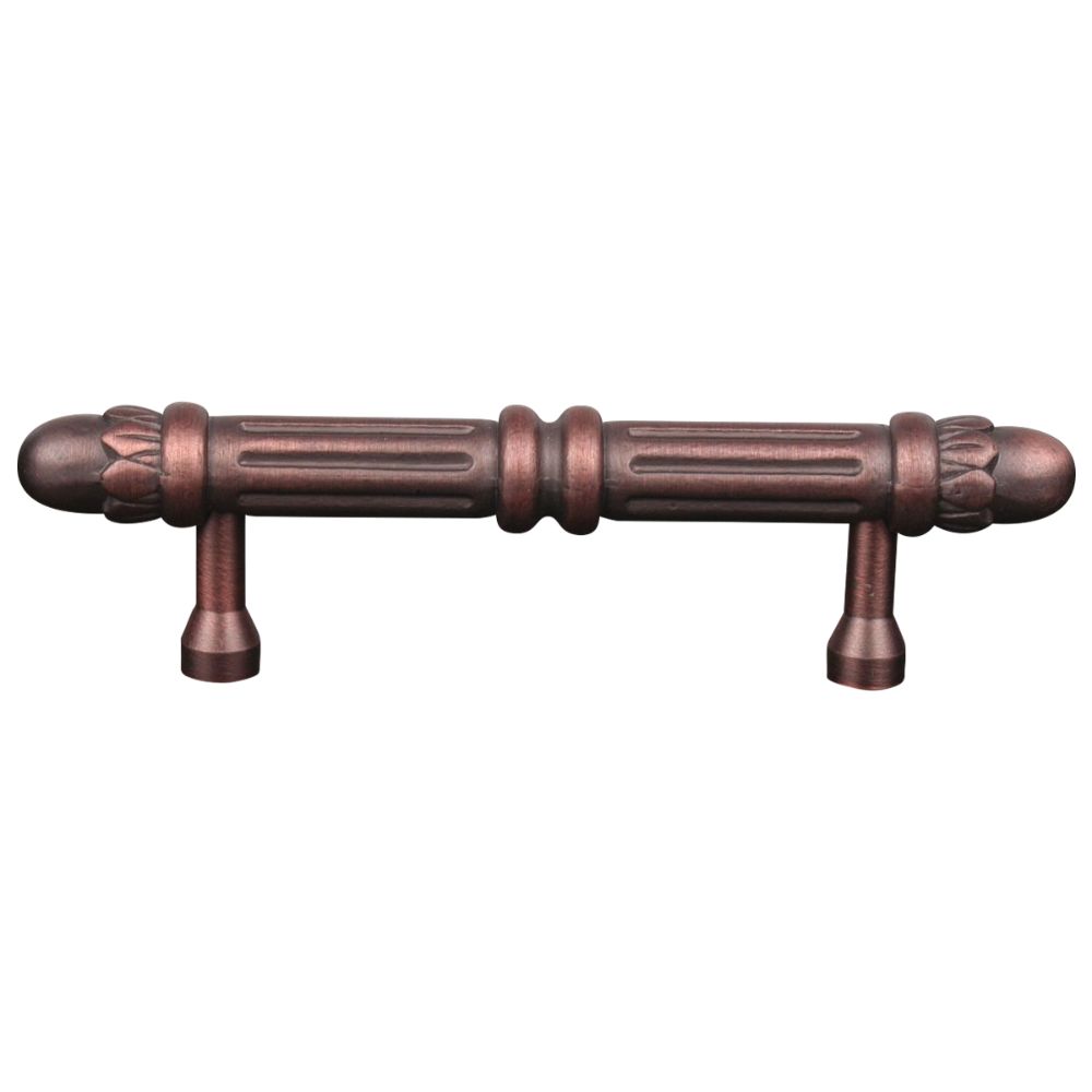 RK International CP 859 DC Cylinder Lined with Petals Cabinet Pull in Distressed Copper