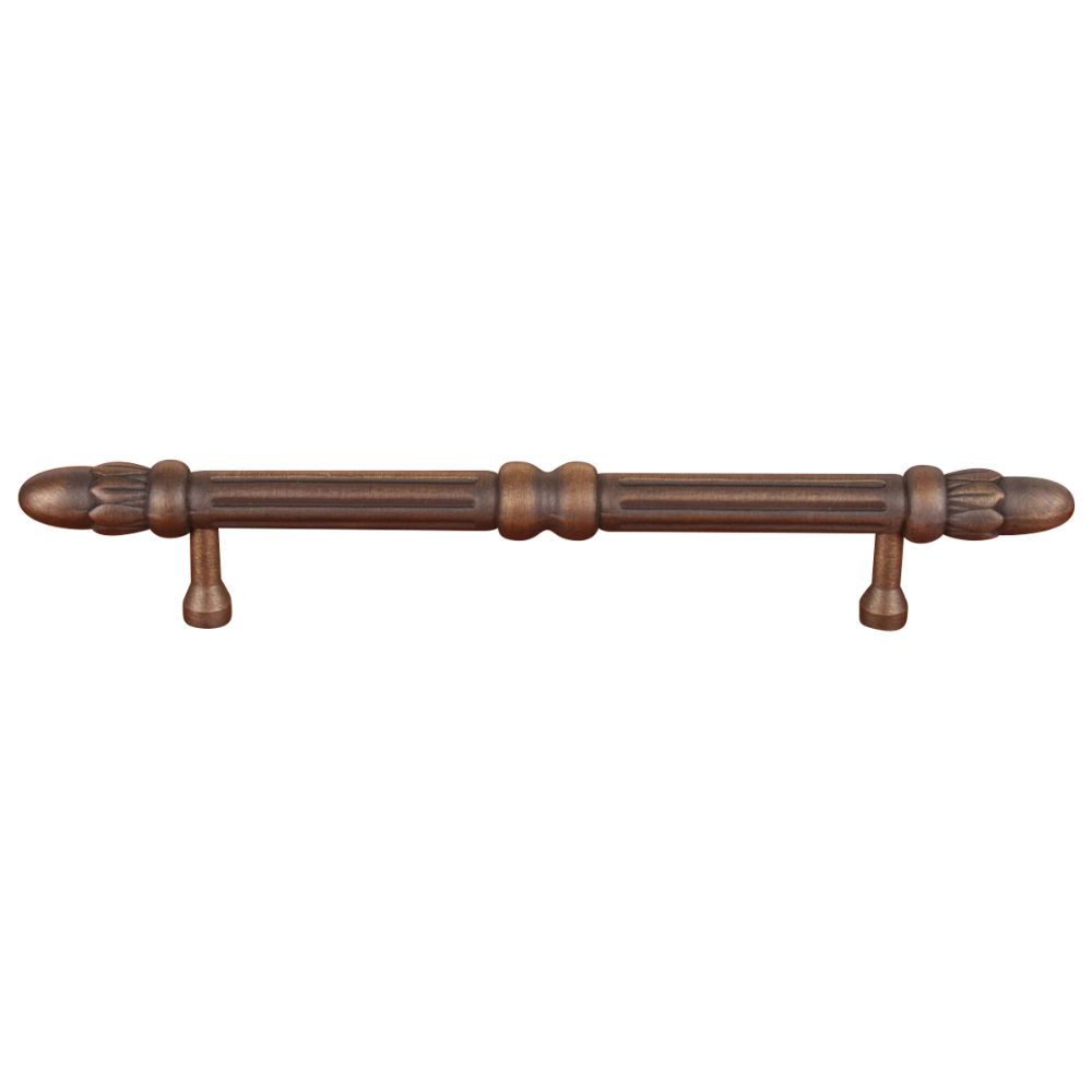 RK International CP 860 AE Cylinder Lined with Petals Cabinet Pull in Antique English