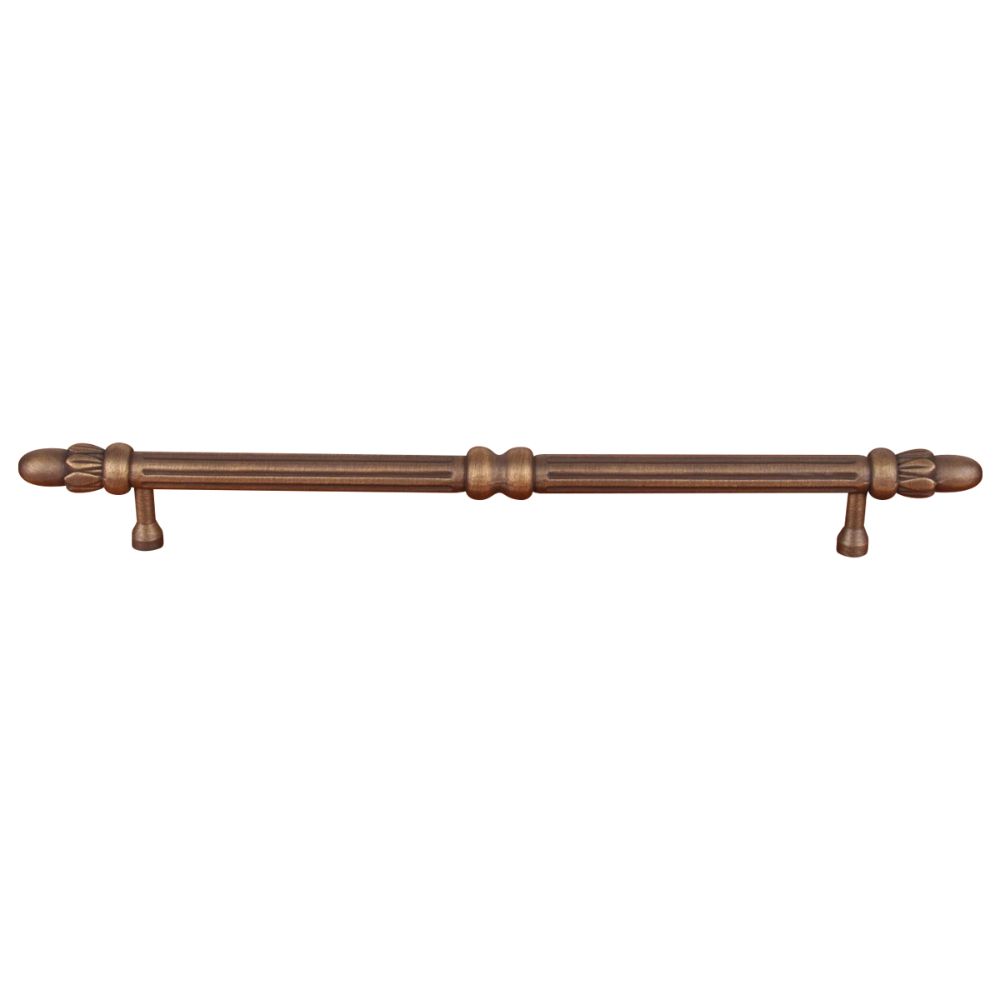 RK International CP 861 AE Cylinder Lined with Petals Cabinet Pull in Antique English