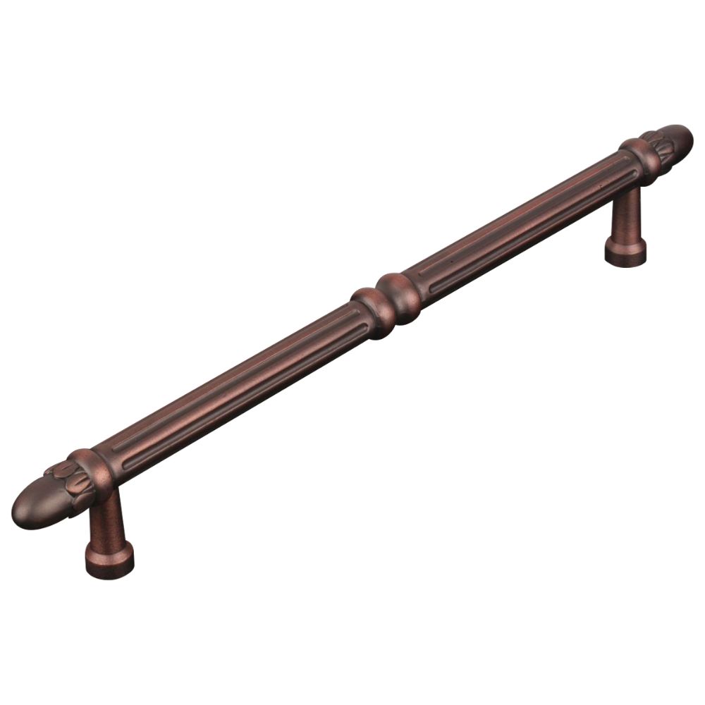 RK International PH 4861 DC Newbury Lined with Petals Appliance Pull in Distressed Copper