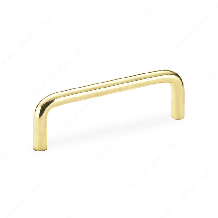 Richelieu Hardware 33204130 Contemporary Metal Handle Pull 3 1/2 Inch Polished Brass Finish