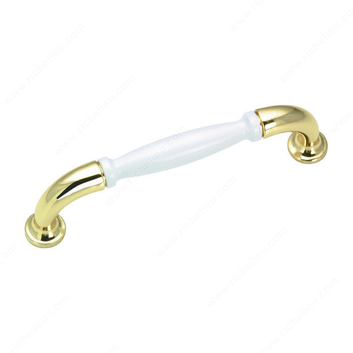 Richelieu Hardware BP3841813030 Contemporary Metal Handle Pull - 3841 in Brass , White