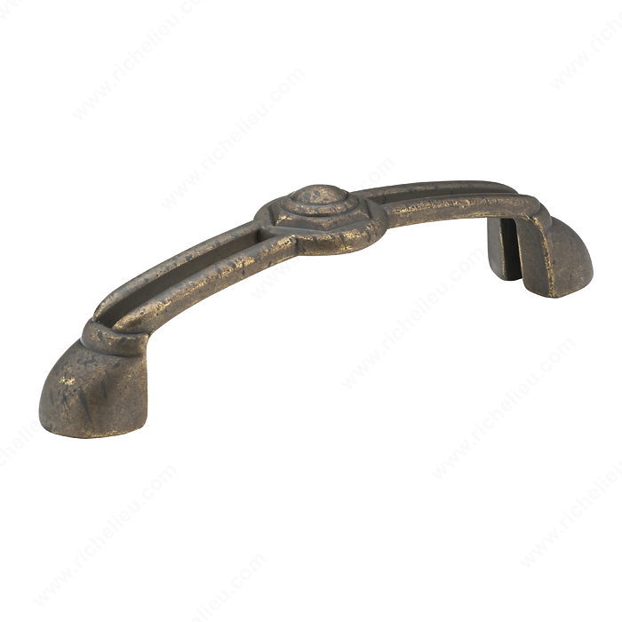 Richelieu Hardware BP63896138 Art Deco Collection Metal Handle Pull - 638 in Spotted Bronze