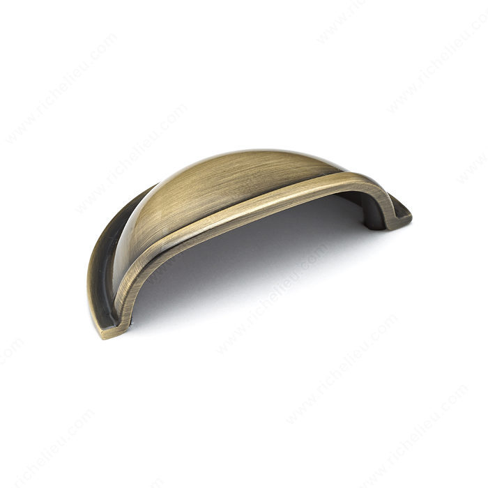 Richelieu Hardware BP30388AE Classic Brass Cup Pull - 3038 in Antique English