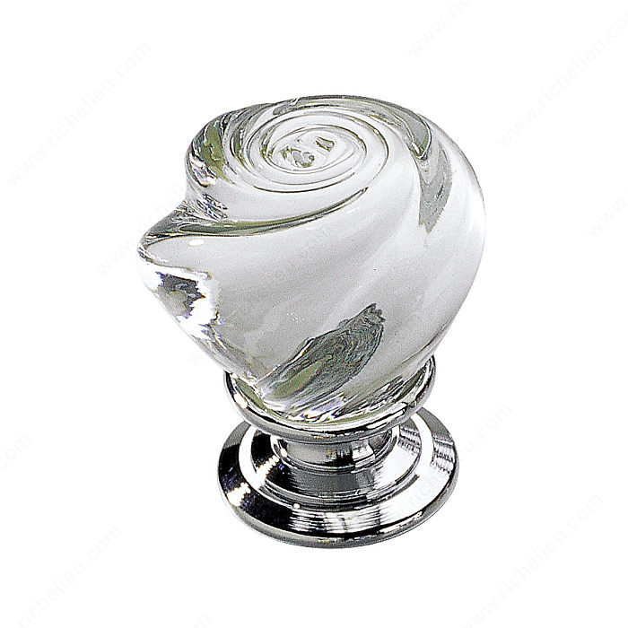 Richelieu 903014011 Traditional Metal and Murano Glass Knob - 9030