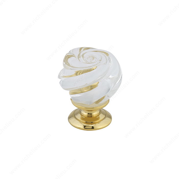 Richelieu 903013011 Traditional Metal and Murano Glass Knob - 9030