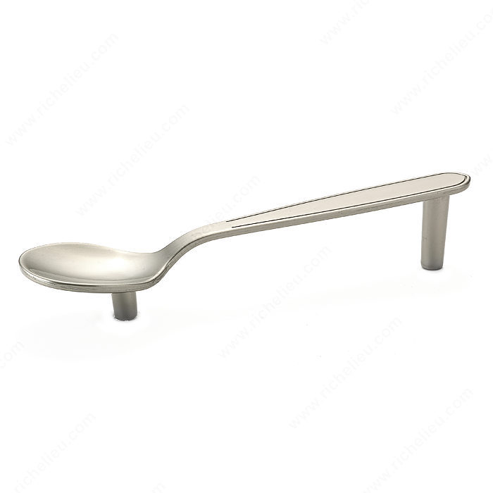 Richelieu Hardware Bp0853195 Eclectic Metal Spoon Handle Pull 96MM Brushed Nickel Finish