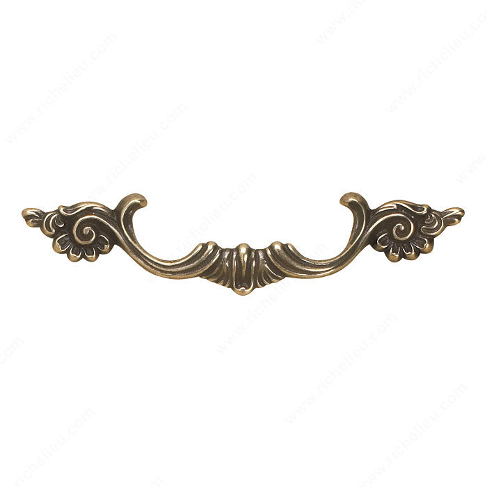 Richelieu Hardware 151996BB Louis XV Collection Solid Brass Handle Pull - 151 in Burnished Brass