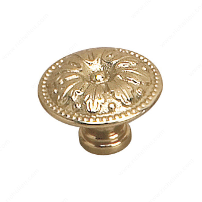Richelieu Hardware 2447926130 Louis XV Collection Brass Knob - 2447 in Brass
