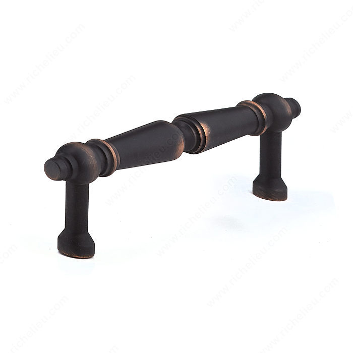 Richelieu Hardware Bp1455Borb Classic Solid Brass Handle Pull 96MM Brushed Oil Rubbed Bronze Finish