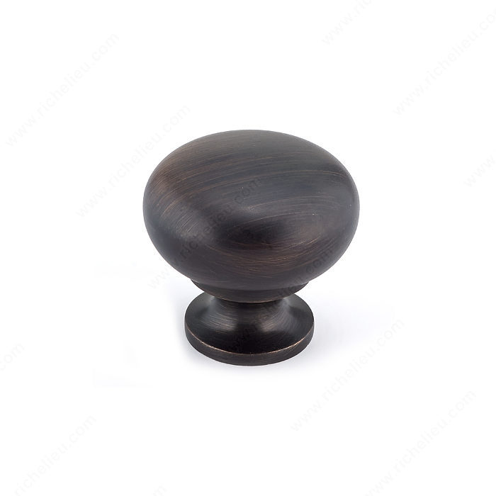 Richelieu Hardware BP3923BORB Classic Solid Brass Knob - 3923 in Brushed Oil-Rubbed Bronze