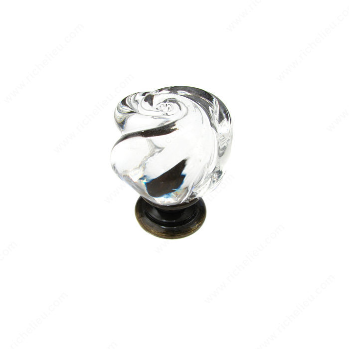Richelieu Hardware 9030AE11 Classic Glass Knob - 903 in Antique English , Clear
