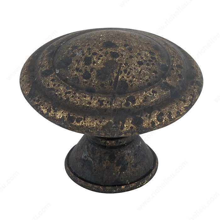 Richelieu Hardware BP20630138 Art Deco Collection Metal Knob - 2063 in Spotted Bronze