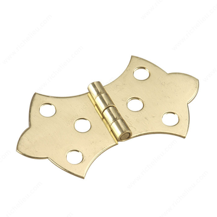 Richelieu Hardware 490Sbr Solid Brass Deco Joint Butterfly Hinge 1 Inch Bright Brass Finish