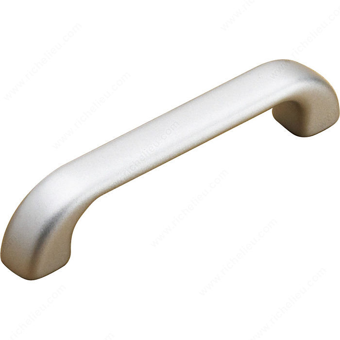 Richelieu Hardware Bp74496145 Classic Plastic Handle Pull With Fluted Ends 96MM Satin Chrome Finish
