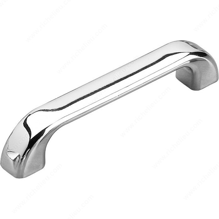 Richelieu Hardware Bp74496140 Classic Plastic Handle Pull With Fluted Ends 96MM Chrome Finish