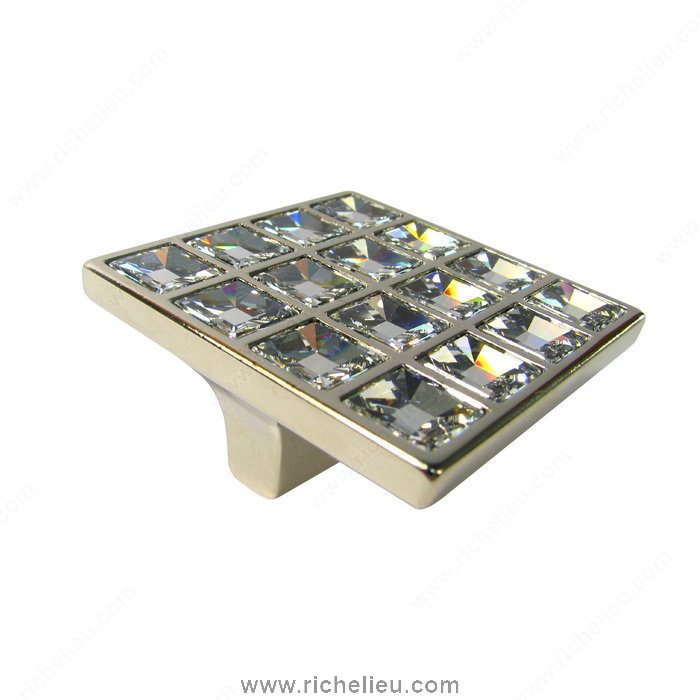 Richelieu Hardware 2425214001 Transitional Knob in Metal and Swarovski Crystal  -  2425  - Chrome; Crystal