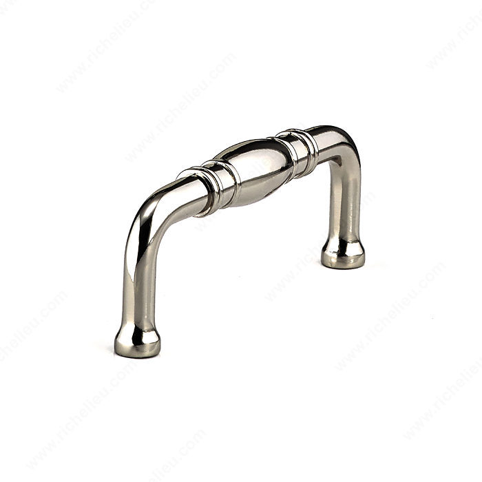 Richelieu Hardware Bp80290180 Classic Metal Handle Pull With Bubble Center Grip 3 Inch Polish Nickel Finish