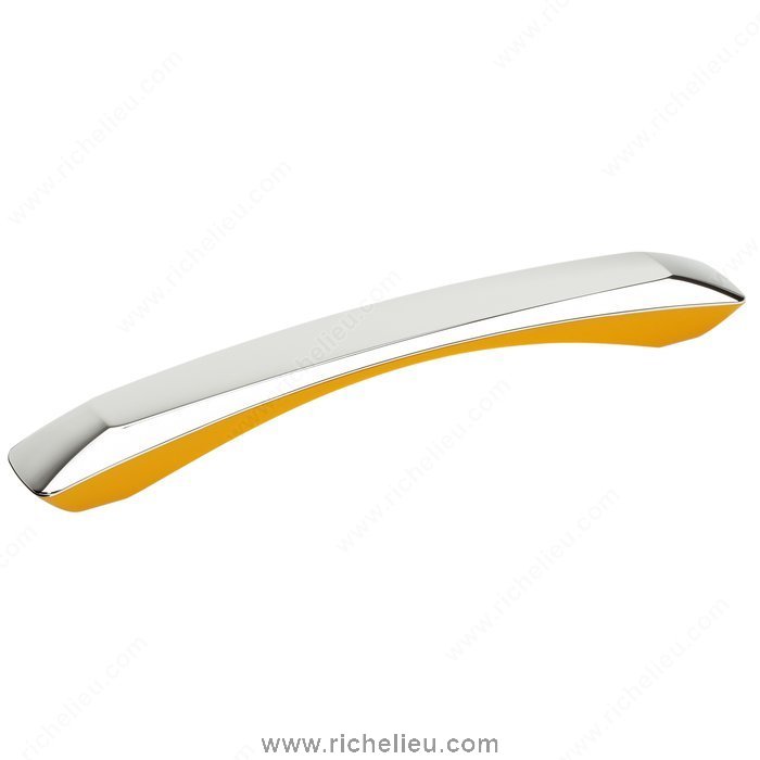 Richelieu Hardware 66119214007 Contemporary Metal and Plastic Pull  -  6611  - Chrome; Orange