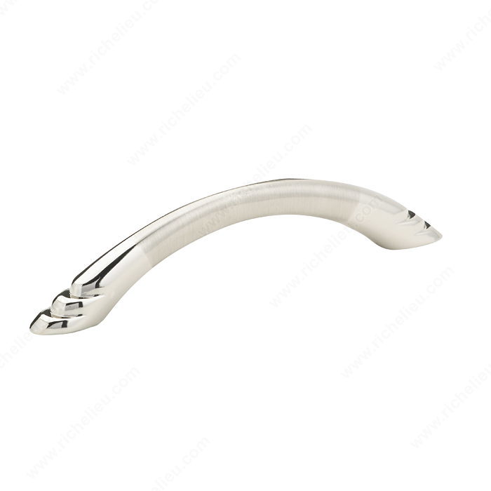 Richelieu Hardware Bp25696140195 Contemporary Metal Handle Pull 96MM Chrome & Brushed Nickel Finish