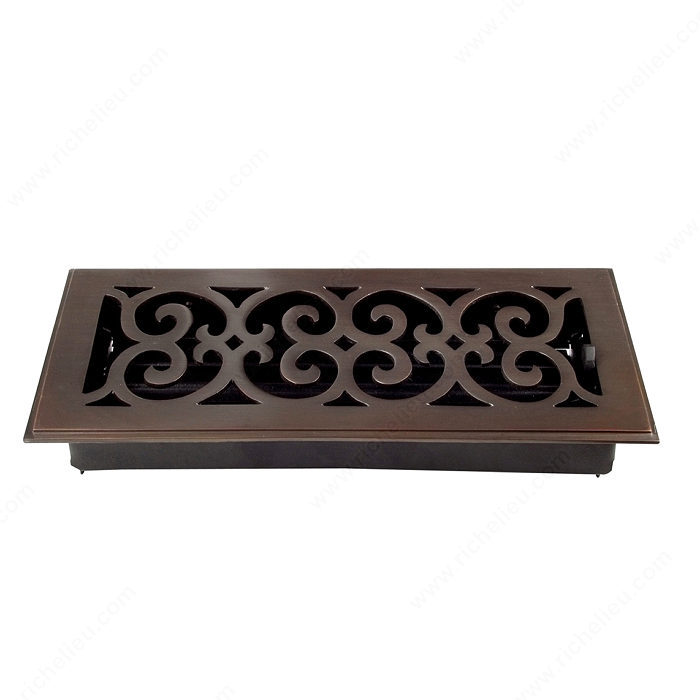 Richelieu Hardware 709310Borb Scroll Solid Brass Decorative Floor Register 277MMx106MM Brushed Oil Rubbed Bronze Finish
