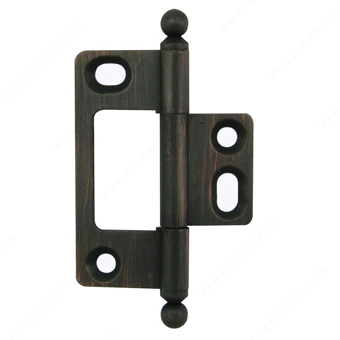 Richelieu Hardware 5202Borb Brass Non-Mortise Ball Hinge 2 Inch Brushed Oil Rubbed Bronze Finish
