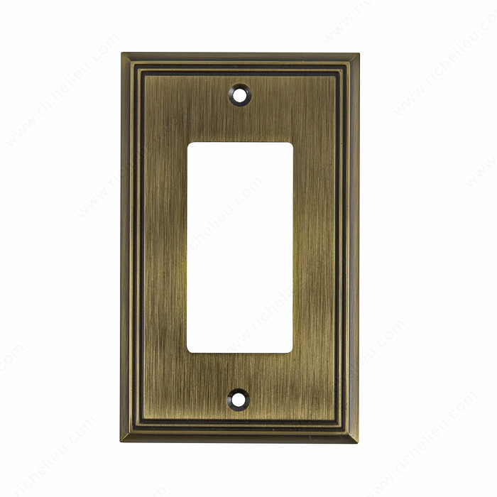 Richelieu Hardware Bp851Ae Contemporary Decorative Switch Plate 1 Toggle 125X77MM Antique English Finish