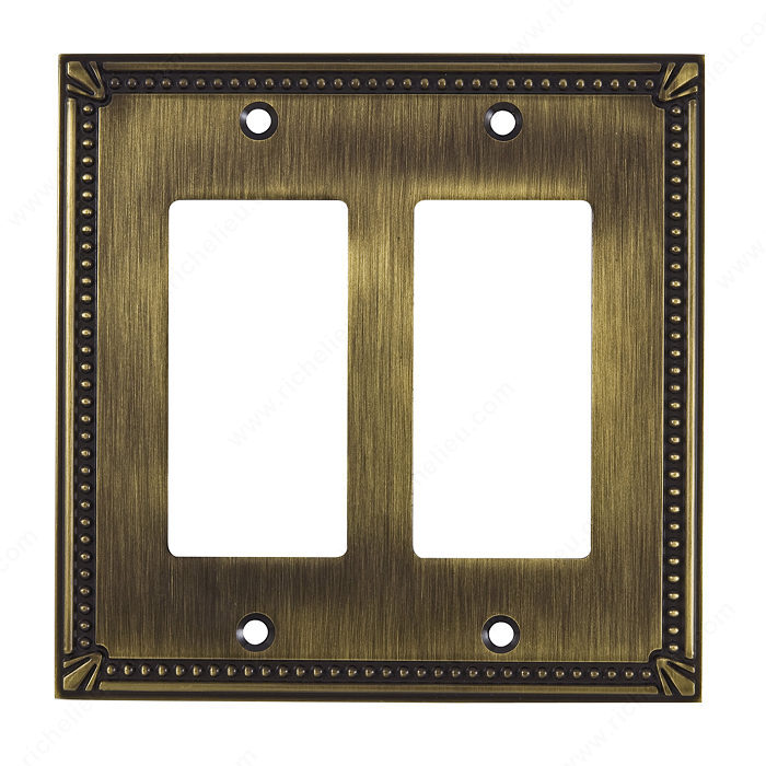 Richelieu Hardware Bp8611Ae Contemporary Decorative Switch Plate 2 Toggle 123X123MM Antique English Finish