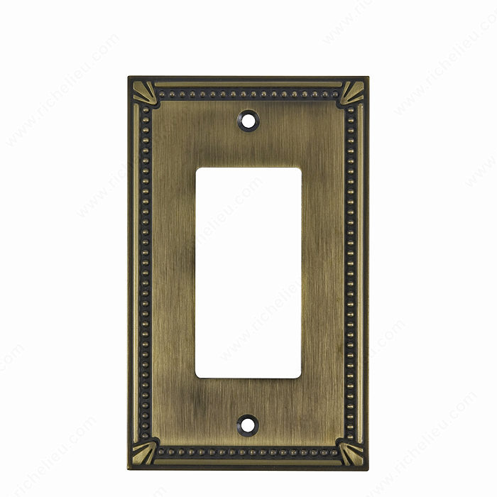 Richelieu Hardware Bp861Ae Contemporary Decorative Switch Plate 1 Toggle 125X77MM Antique English Finish
