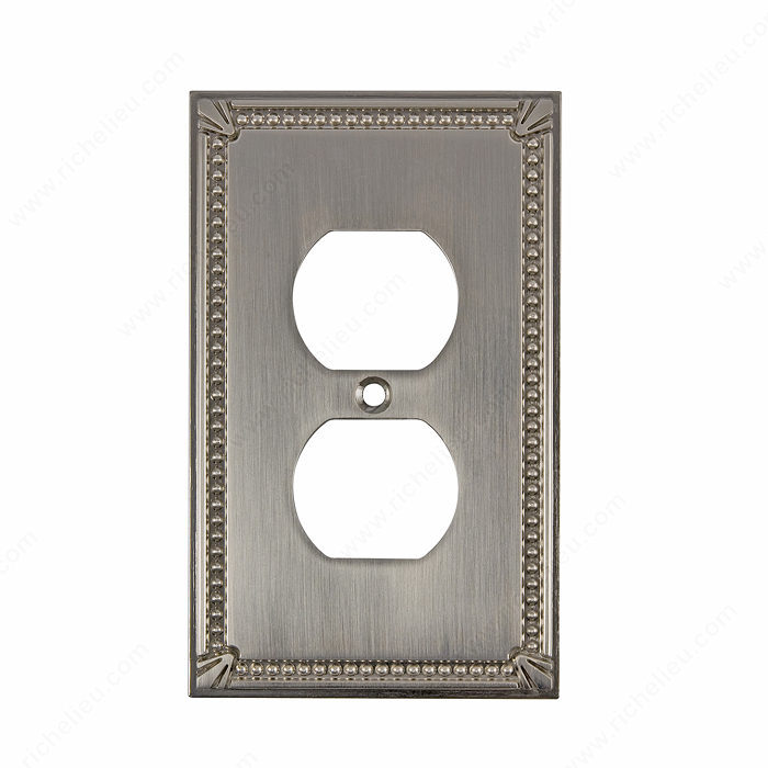 Richelieu Hardware Bp862195 Contemporary Decorative Electrical Double Switch Plate 125X77MM Brushed Nickel Finish
