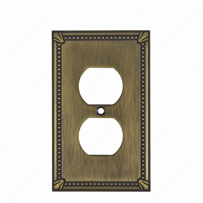 Richelieu Hardware Bp862Ae Contemporary Decorative Electrical Double Switch Plate 125X77MM Antique English Finish